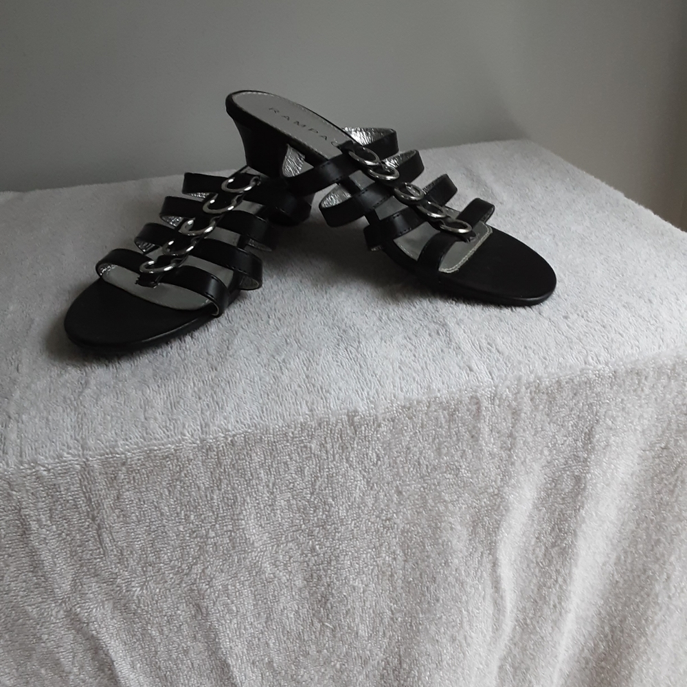 Black Low Heel Sandals